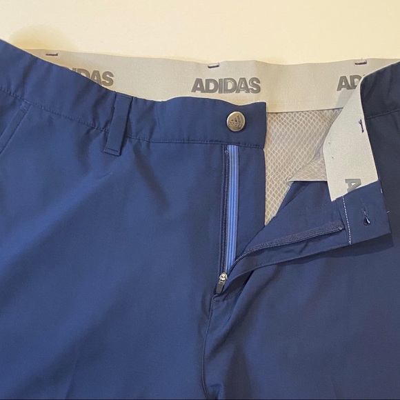 Men’s Adidas shorts pockets zip button close size 34 navy blue boardie material - Picture 5 of 6